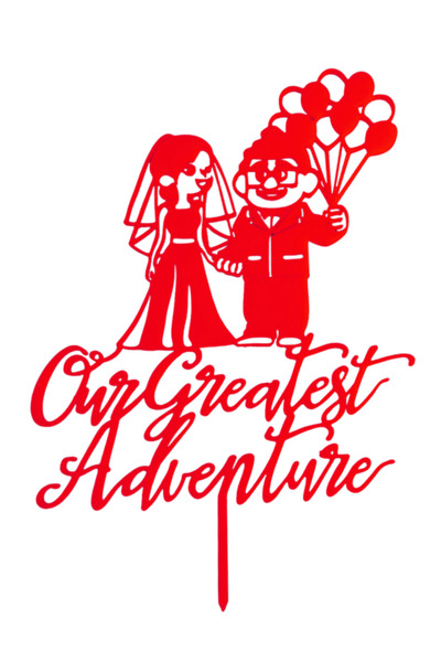 OEM Decoratiune tort, "OUR GREATEST ADVENTURE", topper jurnalul nostru de cal...