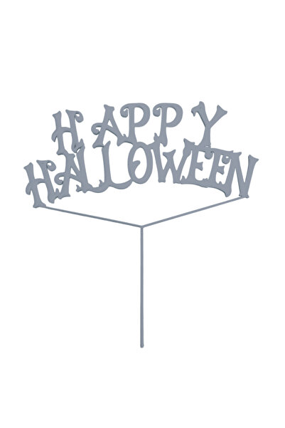 OEM Decoratiune "HAPPY HALOWEEN" Boo-tiful Celebrations, 14 x 13,8 cm argintiu