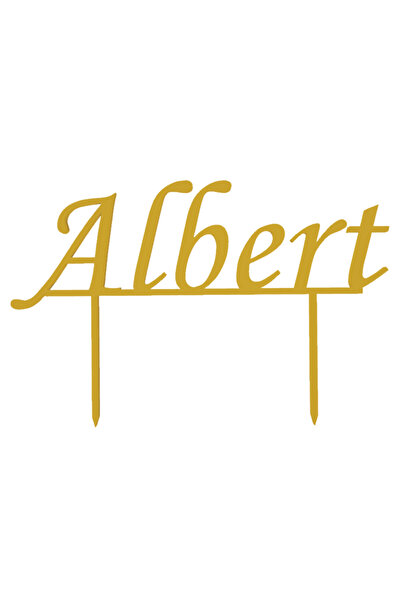 OEM Topper tort, "ALBERT", zi de nastere, aniversare 11,3 x 17,4 cm cm auriu