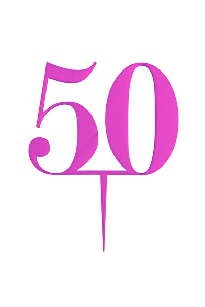 OEM Decoratiune tort, "50", topper aurul celor 50 de ani, 18 x 14 cm mov deschis