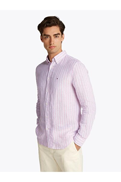 Tommy Hilfiger Erkek LINEN ESSENTIAL STRIPE RF SHIRT Gömlek