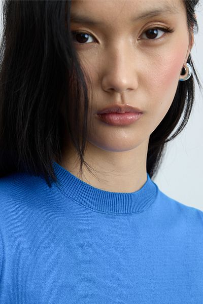 Suud Collection Μπλε Πλεκτή Μπλούζα Lea