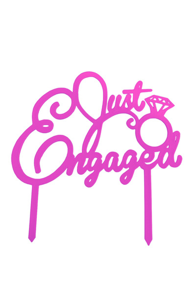 OEM Decoratiune tort, "JUST ENGAGED" topper ring of love, petrecerea burlacit...