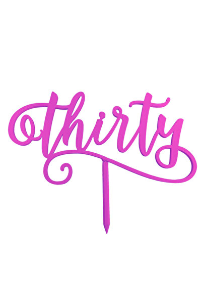 OEM Topper tort, "THIRTY", zi de nastere, aniversare, 14 x 19 cm mov deschis