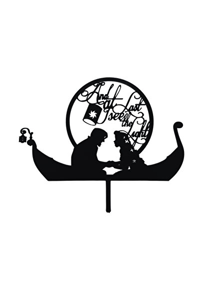 OEM Decoratiune topper tort, "AND AT LAST I SEE THE LIGHT", disney couple, 15...