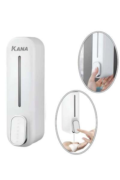 KANA موزع صابون مثبت على الحائط، يدوي، سعة 350 مل