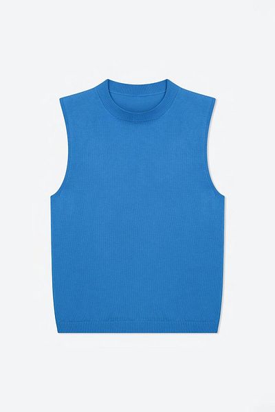 Suud Collection Μπλε Πλεκτή Μπλούζα Lea