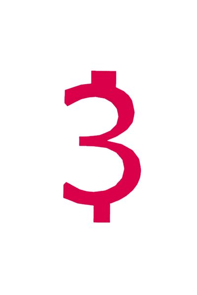 OEM Candle holder cake topper, "3", birthday, 100 X 52 mm raspberry pink