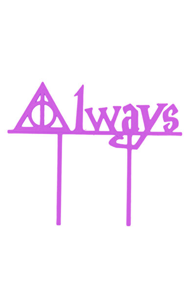 OEM Decoratiune topper tort "ALWAYS", mov deschis 13 x 15.5 cm