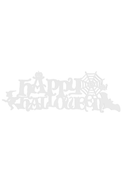 OEM Διακόσμηση "HAPPY HALLOWEEN" μάγισσα, νυχτερίδα, κολοκύθα και ιστός αράχν...