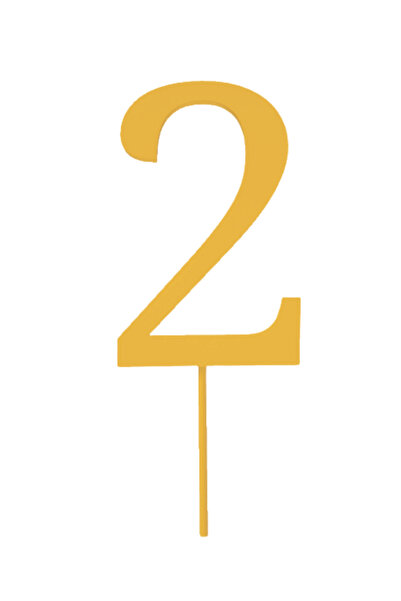 OEM Topper tort, "2", zi de nastere,150 X 61 mm auriu