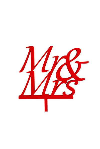 OEM Decoratiune topper tort, "MR AND MRS" impreuna pentru totdeauna, 14,5 x 1...