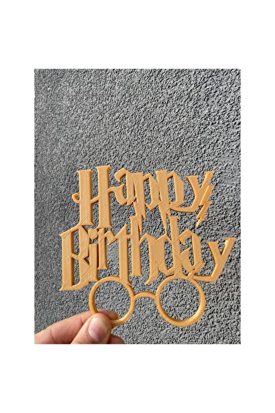 OEM Decoratiune topper tort "HARRY POTTER", auriu 13.5 x 15 cm