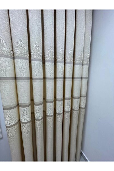 NİVEMESHOME Çaki Fj672069 V-5228 Mink 1/3 Fold Plired Background Curtain Apm