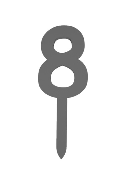 OEM Topper tort, "8", happy anniversary,150 X 57 mm argintiu