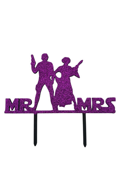 OEM Decoratiune topper tort, "MR AND MRS" galactic love model STAR WARS, 16 x...