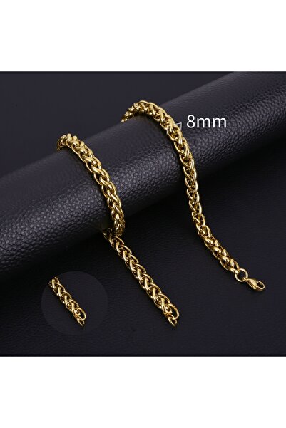 Choice16 60cm 8MM GOLD HIYEE Thickness 3/4/5/6/7/8mm Gold Color Wheat Braided...