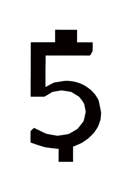 OEM Topper tort tip suport lumanare, "5", zi de nastere,100 X 54 mm negru