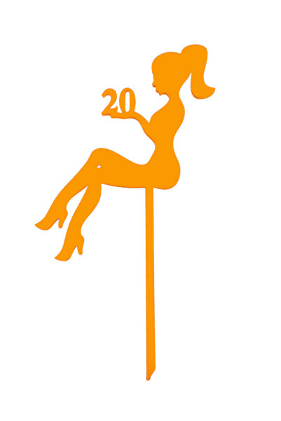 OEM Decoratiune tort, "LADY-20" topper shining lady, eleganta, zi de nastere ...