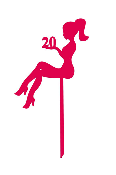 OEM Decoratiune tort, "LADY-20" topper shining lady, eleganta, zi de nastere ...