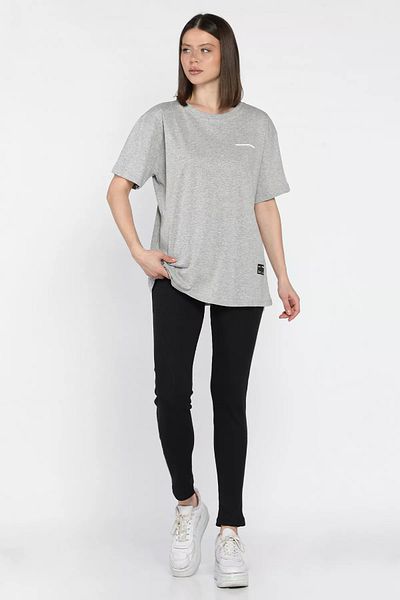 GÜLSELİ Gray Women's Crew Neck T-Shirt Tights Set of Two (M-L-Xl Fits)