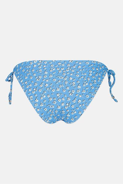 Accessorize Women Floral Print Pull On Bikini Bottom, Blue Combo