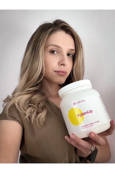 Calivita GlamUp Powder Megadose of Collagen (10g!) Hyaluronic Acid & Natural Antioxidants (500 g) - Calivita