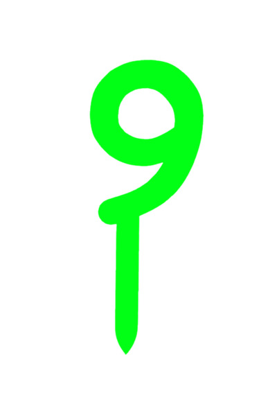 OEM Topper tort, "9", happy anniversary,150 X 59 mm verde