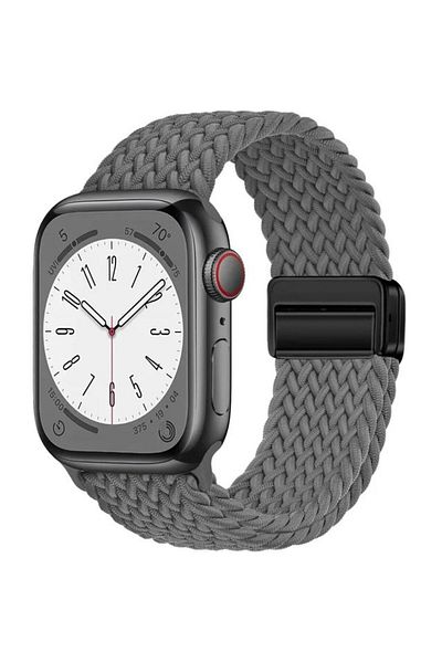 REDz Accessories Curea Solo Loop, închidere magnetică, compatibilă cu Apple Watch, reglabilă, gri - 38/40/41 mm