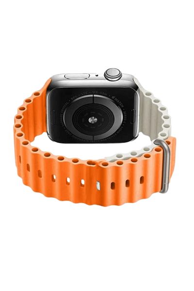 REDz Accessories Ocean Strap, Silicone, Apple Watch, Adjustable, Orange And Starlight - 44/45/46/49 Mm