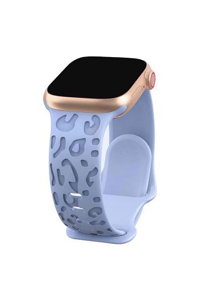 REDz Accessories Curea din silicon cu imprimeu 3D animal pentru Apple Watch, reglabilă, gravată, albastru Sierra - 38/40/41 mm