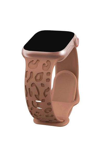REDz Accessories 3d Animal Print Strap, Silicone For Apple Watch, Adjustable, Engraved, Brown - 38/40/41 Mm