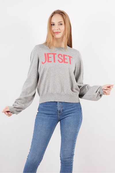 Joie Women Crew Neck Long Sleeve Embroidered Sweater, Grey