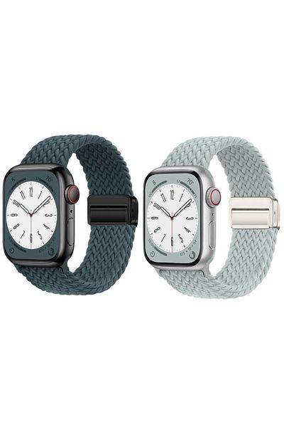 REDz Accessories Solo Loop Strap, Magnetic Closure, For Apple Watch, Adjustable, Forest Green - 38/40/41 Mm