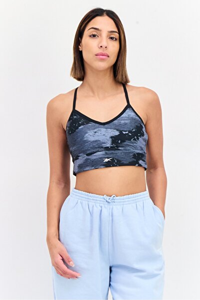 Reebok حمالة صدر رياضية مبطنة بشعار العلامة التجارية للنساء، متعددة الألوان