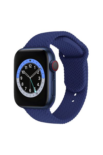 REDz Accessories Curea din silicon pentru Apple Watch, model 3D, bleumarin - 44/45/46/49 mm, mărime mare