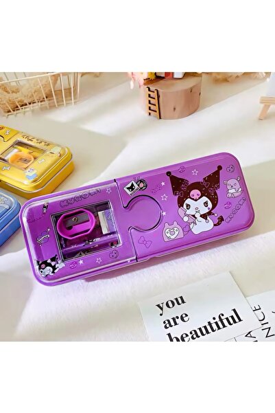MJ TOYS Kawaii Sanrio Kuromi Metal Kalem Kutusu Kırtasiye Seti Cinnamoroll Kuromi Kalemlik Hediye Seti