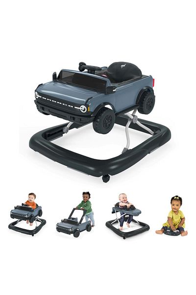 Bright Starts Ford Bronco 4-in-1 Blue Baby Walker with Lights & Sounds, 6-24 Months