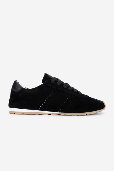 Valmenti Kadın Hakiki Deri Siyah Süet Sneakers & Spor Ayakkabı