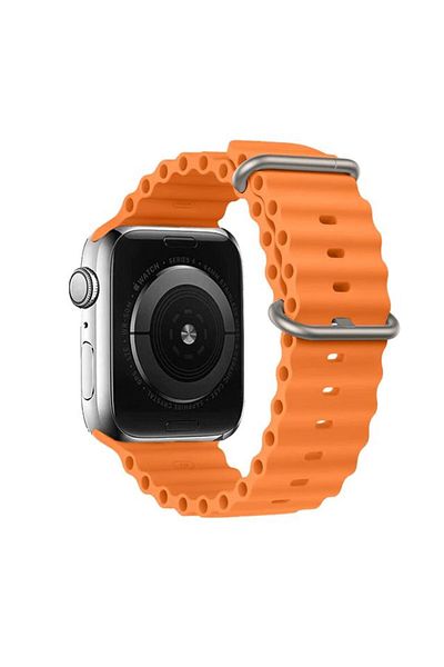 REDz Accessories Sport Band For Apple Watch, Breathable, Waves Pattern, Orange - 44/45/46/49 Mm