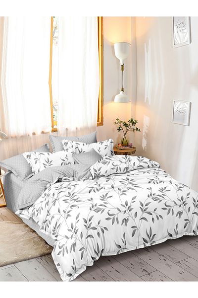 Donetella Printed Duvet Cover Set 6-Pcs – Queen Size 200x230 cm, Microfiber Fabric, No Filler Inside