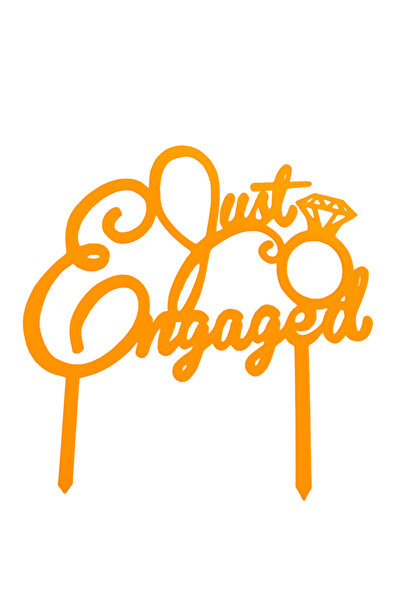 OEM Decoratiune tort, "JUST ENGAGED" topper ring of love, petrecerea burlacit...