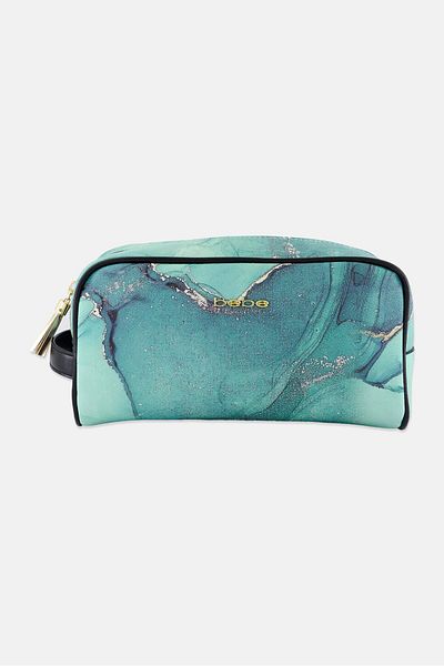 Bebe Women Brand Logo Make Up Pouch, Green