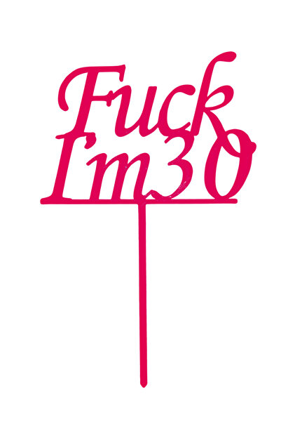 OEM Topper tort, "I'M 30", zi de nastere, aniversare 17,5 x 11,5 cm roz zmeuriu