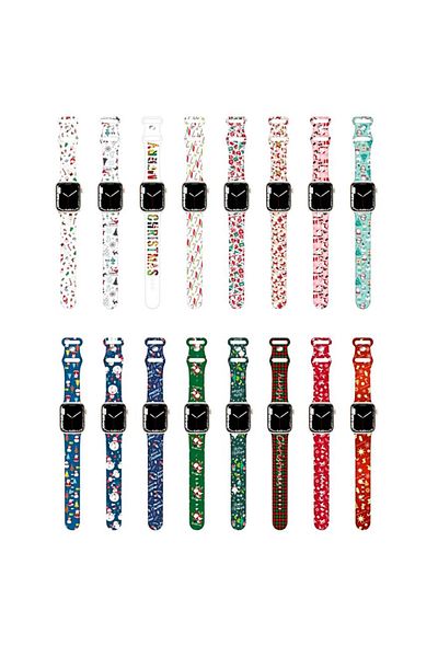 REDz Accessories Merry Christmas Strap, Sport, For Apple Watch, Christmas, Silicone, Dark Green - 38/40/41 mm