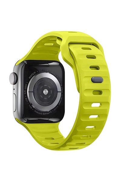 REDz Accessories Athlete Fit, Sport, For Apple Watch, Adjustable, Shockproof, Silicone, Light Yellow - 44/45/46/49 Mm