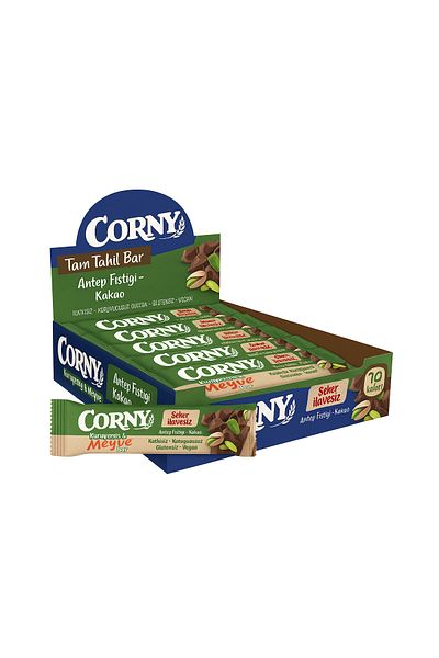 CORNY Nut Fruit Bar Pistachio Cocoa Pack of 12 - 35 Gr