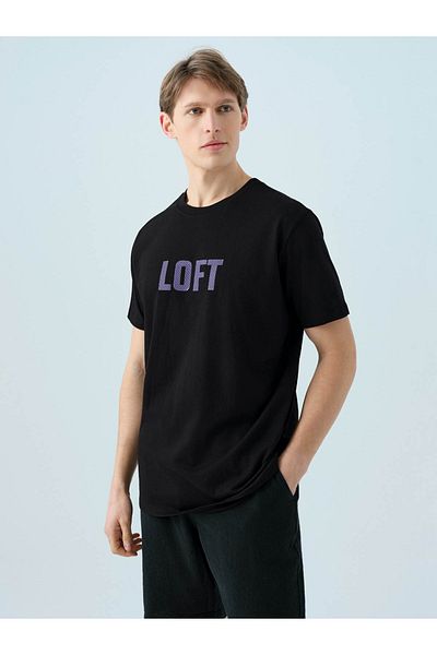Loft Regular Black - Purple Men's T-Shirt Lf2038461