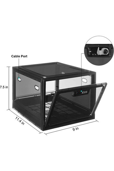 AnkaShop Storage Box with Combination Lock Medicine Money Safe Deposit Transparent Lockable Storage Container Box