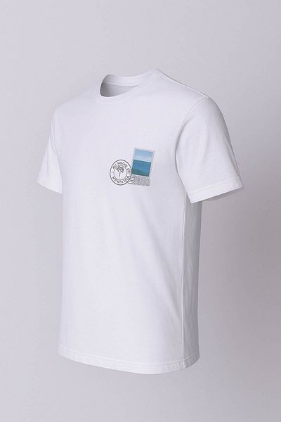 trender Ausgabetag Mountain Print White Men's T-Shirt
